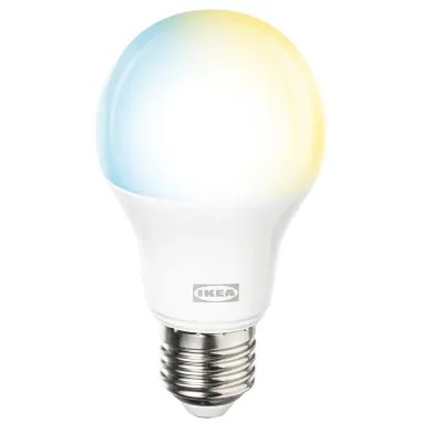 IKEA KAJPLATS (ИКЕА КАЙПЛАТС) — Светодиодная лампа E27 1055 люмен, умная, белый спектр/шар/матовая белая