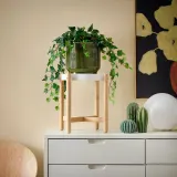IKEA SATSUMAS (ИКЕА САТСУМАС) — Подставка для цветочного горшка, бамбук/белый 36 см — фото 3