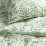 IKEA NÅLBJÖRNBÄR (ИКЕА НОЛБЙЁРНБЭР) — Пододеяльник и 2 наволочки, белый серо-зелёный/цветочный узор 200х200/50х60 см — фото 4