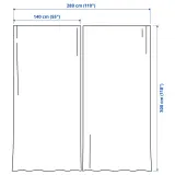 IKEA SANELA (ИКЕА САНЕЛА) — Штора, 2 шт., тёмно-коричневый/на шторной ленте 140x300 см — фото 5
