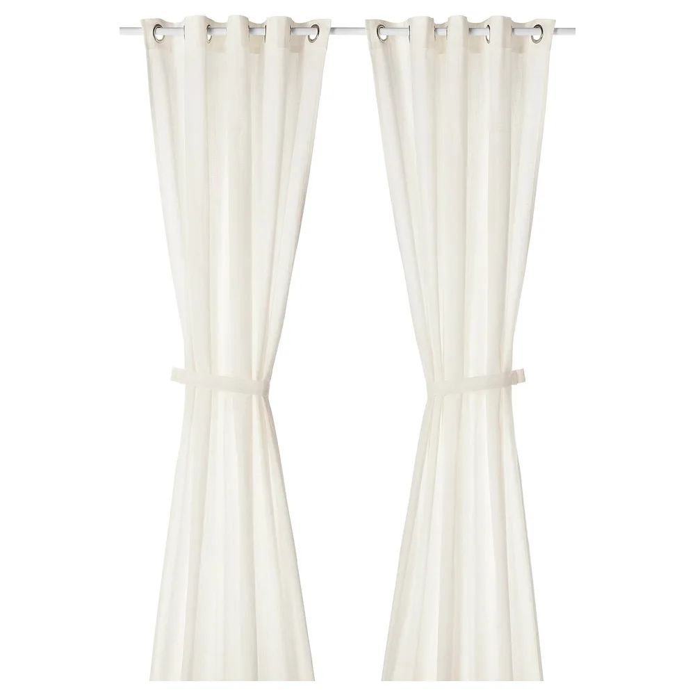IKEA RITVA (ИКЕА РИТВА) — Занавеска, 2 шт., белый/с люверсами 145x300 см