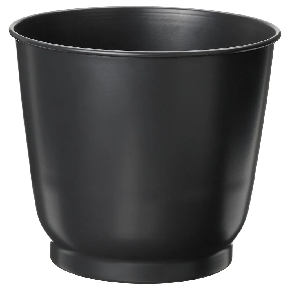 IKEA BROKTRAST (ИКЕА БРОКТРАСТ) — Кашпо, для дома/улицы/тёмно-серый 19 см