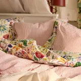 IKEA SOLFIBBLA (ИКЕА СОЛФИББЛА) — Пододеяльник и 2 наволочки, белый/красный в полоску 200x200/50x60 см — фото 4