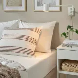 IKEA BÄRGLIM (ИКЕА БЭРГЛИМ) — Простыня на резинке, белая 140x200 см — фото 2