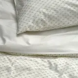 IKEA BANDKNIPPE (ИКЕА БАНДКНИППЕ) — Пододеяльник и 2 наволочки, белый/зелёный 200x200/50x60 см — фото 2