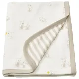 IKEA LEN (ИКЕА ЛЕН) — Одеяльце, белый бежевый/в зайчиках узор в полоску 80х100 см — фото 1