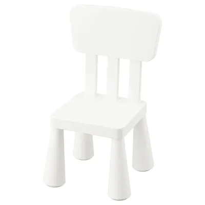 IKEA MAMMUT (ИКЕА МАММУТ) — Детский стул, для дома и улицы/белый