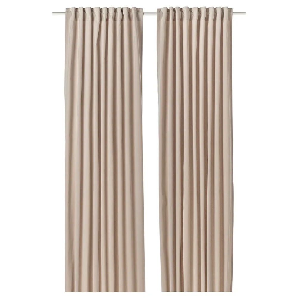IKEA SANELA (ИКЕА САНЕЛА) — Штора, 2 шт., светло-бежевая/на ленте 140x250 см