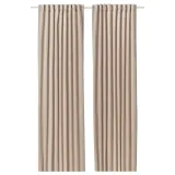 IKEA SANELA (ИКЕА САНЕЛА) — Штора, 2 шт., светло-бежевая/на ленте 140x250 см — фото 1