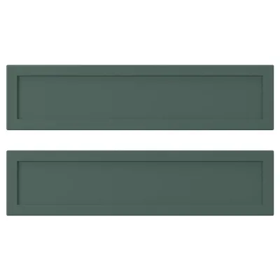 IKEA ASPUDDEN (ИКЕА АСПУДДЕН) — Фасад ящика, 2 шт, тёмный серо-зелёный 40x10 см