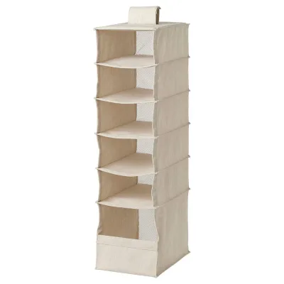 IKEA PURRPINGLA (ИКЕА ПУРРПИНГЛА) — Полка подвесная, ткань/бежевая 22x34x80 см