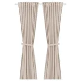 IKEA LENDA (ИКЕА ЛЕНДА) — Штора с подхватом, 2 шт., светло-розовый/на ленте 140х260 см — фото 1