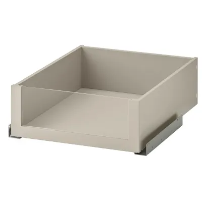 IKEA KOMPLEMENT (ИКЕА КОМПЛИМЕНТ) — Ящик со стеклянным фасадом, серо-бежевый 50х58 см