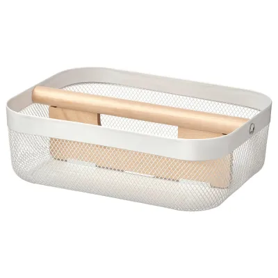 IKEA RISATORP (ИКЕА РИСАТОРП) — Корзина с разделителями, белый 33х24х11 см