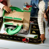 IKEA LILLABO (ИКЕА ЛИЛЛАБО) — Набор из 4 машинок, спортивная машина/школьный автобус/мусоровоз/полицейская машина/разноцветный — фото 3