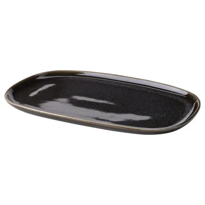 IKEA GLADELIG (ИКЕА ГЛАДЕЛИГ) — Тарелка, тёмно-серая 31x19 см