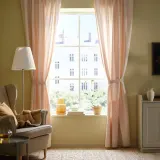 IKEA LENDA (ИКЕА ЛЕНДА) — Штора с подхватом, 2 шт., светло-розовый/на ленте 140х300 см — фото 2