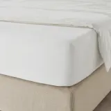 IKEA DVALA (ИКЕА ДВАЛА) — Простыня на резинке, белая 140x200 см — фото 4