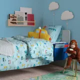IKEA BARNDRÖM (ИКЕА БАРНДРЁМ) — Пододеяльник и наволочка, синий/с рисунком техники 150x200/50x60 см — фото 3