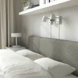 IKEA SLATTUM (ИКЕА СЛАТТУМ) — Чехол на изголовье, Эреруд серый/бежевый 140 см — фото 4