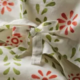 IKEA FYRISVIDE (ИКЕА ФИРИСВИДЕ) — Пододеяльник и 2 наволочки, белый/цветочный узор 200x200/50x60 см — фото 4