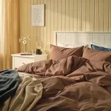 IKEA ÄNGSLILJA (ИКЕА ЭНГСЛИЛЙА) — Пододеяльник и наволочка, светло-коричневый 150x200/50x60 см — фото 3