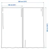 IKEA LENDA (ИКЕА ЛЕНДА) — Занавеска на завязках, 2 шт., кремовая/на тесьме 140x260 см — фото 6