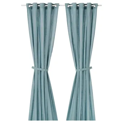 IKEA RITVA (ИКЕА РИТВА) — Занавеска на люверсах, 2 шт., серо-голубая 145x300 см