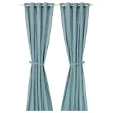 IKEA RITVA (ИКЕА РИТВА) — Занавеска на люверсах, 2 шт., серо-голубая 145x300 см — фото 1