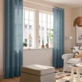 IKEA RITVA (ИКЕА РИТВА) — Занавеска на люверсах, 2 шт., серо-голубая 145x300 см — фото 2