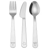 IKEA FABLER (ИКЕА ФАБЛЕР) — Набор детских столовых приборов, 3 шт, нержавеющая сталь — фото 1
