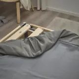 IKEA LYNGÖR (ИКЕА ЛИНГЁР) — Чехол на основание кровати, тёмно-серый 90x200 см — фото 3
