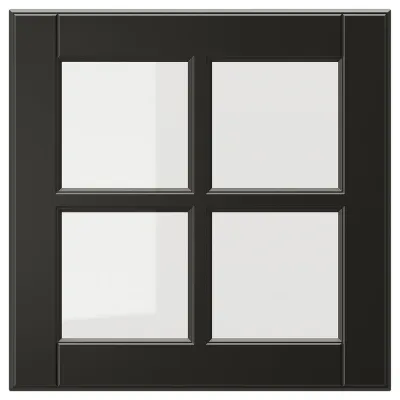 IKEA BODBYN (ИКЕА БОДБИН) — Дверь стеклянная, чёрный 40x40 см