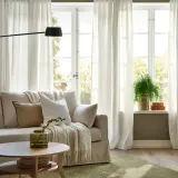 IKEA GINSTMOTT (ИКЕА ГИНСТМОТТ) — Штора, 2 шт, белая/на тесьме 145x300 см — фото 2