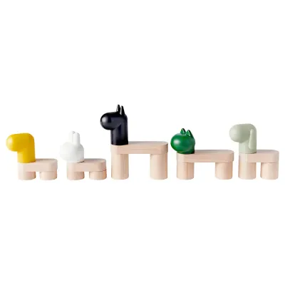 IKEA GREJSIMOJS (ИКЕА ГРЕЙСИМОЙС) — Набор кубиков, 20 шт., для свободного соединения/5 фигурок