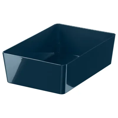 IKEA KUGGIS (ИКЕА КУГГИС) — Контейнер, чёрно-синий 18x26x8 см