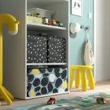 IKEA SKÅJARE (ИКЕА СКОЙАРЕ) — Коробка, чёрная/рисунок посыпка 26х37х26 см — фото 2