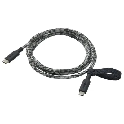 IKEA RUNDHULT (ИКЕА РУНДХУЛТ) — Кабель USB-C, USB-C, чёрный/белый 1,5 м/100 Вт