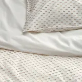 IKEA BANDKNIPPE (ИКЕА БАНДКНИППЕ) — Пододеяльник и 2 наволочки, белый/бежевый 200х200/50х60 см — фото 2