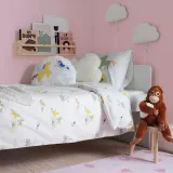 IKEA BARNDRÖM (ИКЕА БАРНДРЁМ) — Пододеяльник и наволочка, белый разноцветный/единороги 150х200/50х60 см — фото 3