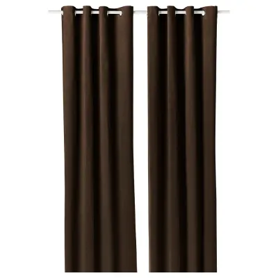 IKEA SANELA (ИКЕА САНЕЛА) — Штора на люверсах, 2 шт., тёмно-коричневый 140x250 см