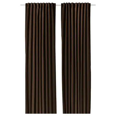 IKEA SANELA (ИКЕА САНЕЛА) — Штора на шторной ленте, 2 шт., тёмно-коричневый 140x280 см