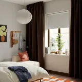 IKEA SANELA (ИКЕА САНЕЛА) — Штора на шторной ленте, 2 шт., тёмно-коричневый 140x280 см — фото 2