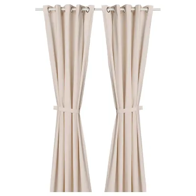 IKEA LENDA (ИКЕА ЛЕНДА) — Штора с завязками, 2 шт., светло-розовый 140x280 см