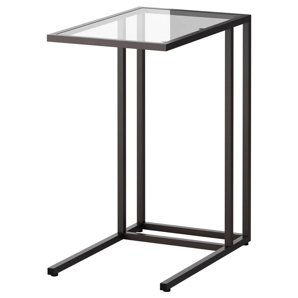 IKEA VITTSJÖ (ИКЕА ВИТТШЁ) - Стол для ноутбука - чёрно-коричневый/стекло 35х65 см