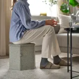 IKEA KJUGE (ИКЕА КЙУГЕ) - Пуф с ящиком для хранения - Эреруд серо-бежевый — фото 5