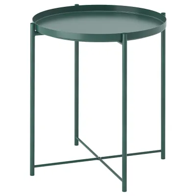 IKEA GLADOM (ИКЕА ГЛАДОМ) — Столик с подносом, тёмный серо-зелёный 45x53 см
