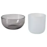 IKEA TALLTITA (ИКЕА ТАЛЛТИТА) — Подсвечник для чайных свечей, 2 шт., серый/матовое стекло — фото 1