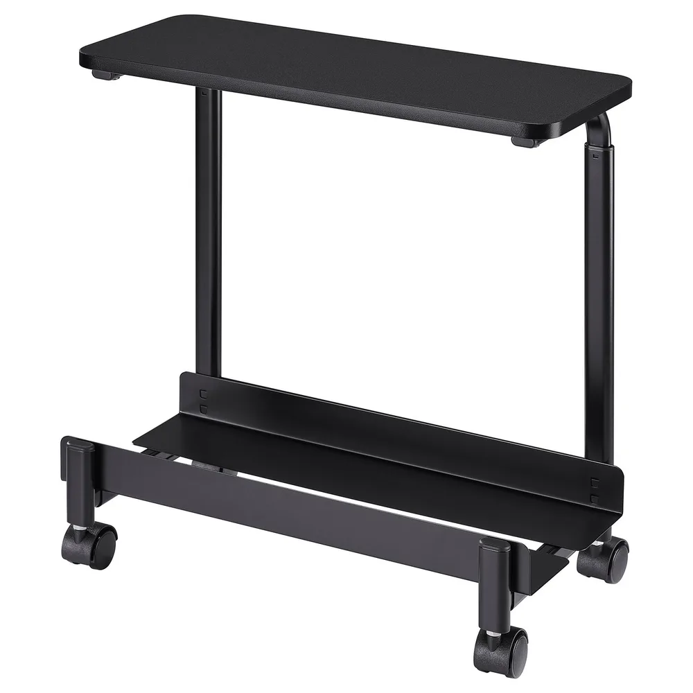 IKEA LÅNESPELARE (ИКЕА ЛОНЕСПЕЛАРЕ) - Тележка для ПК с полкой - чёрная 50x27 см