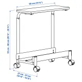IKEA LÅNESPELARE (ИКЕА ЛОНЕСПЕЛАРЕ) - Тележка для ПК с полкой - чёрная 50x27 см — фото 8